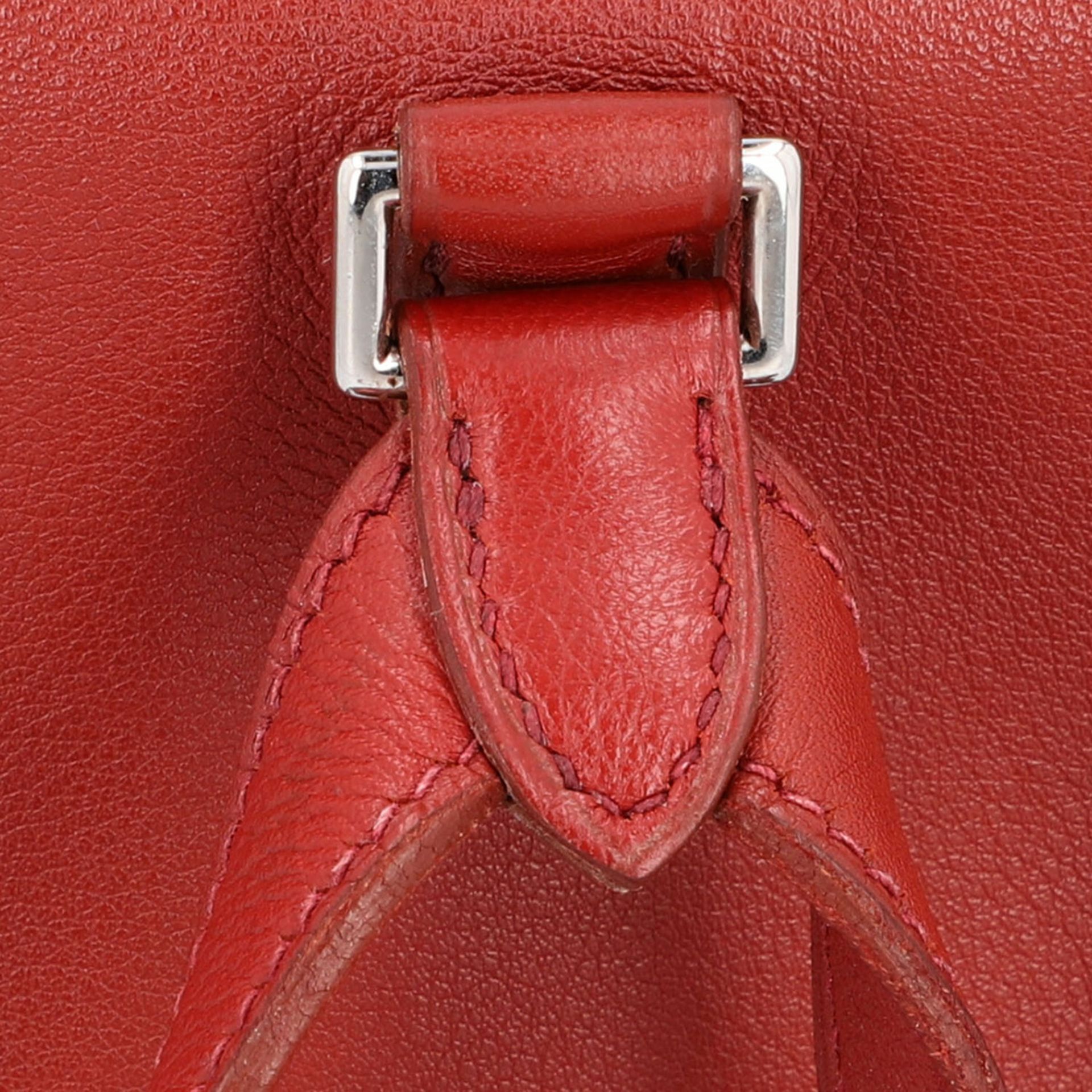 HERMÈS Rucksack "KELLY ADO PM", Koll. 2000.Boxcalf Leder in Bordeaux, Hardware mit Palladiumauflage, - Bild 7 aus 8