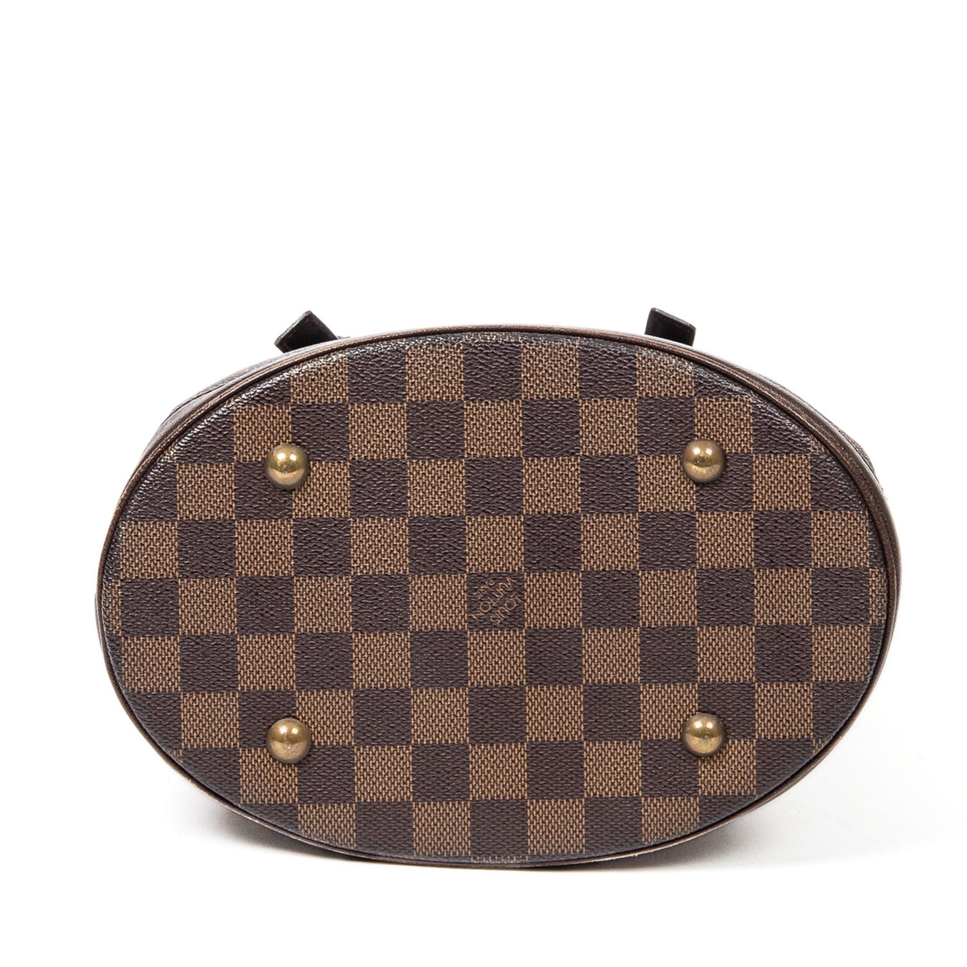 LOUIS VUITTON VINTAGE Beuteltasche "MARAIS", Koll. 1998.Damier Ebene Serie mit dunkelbraunem Leder - Bild 2 aus 6