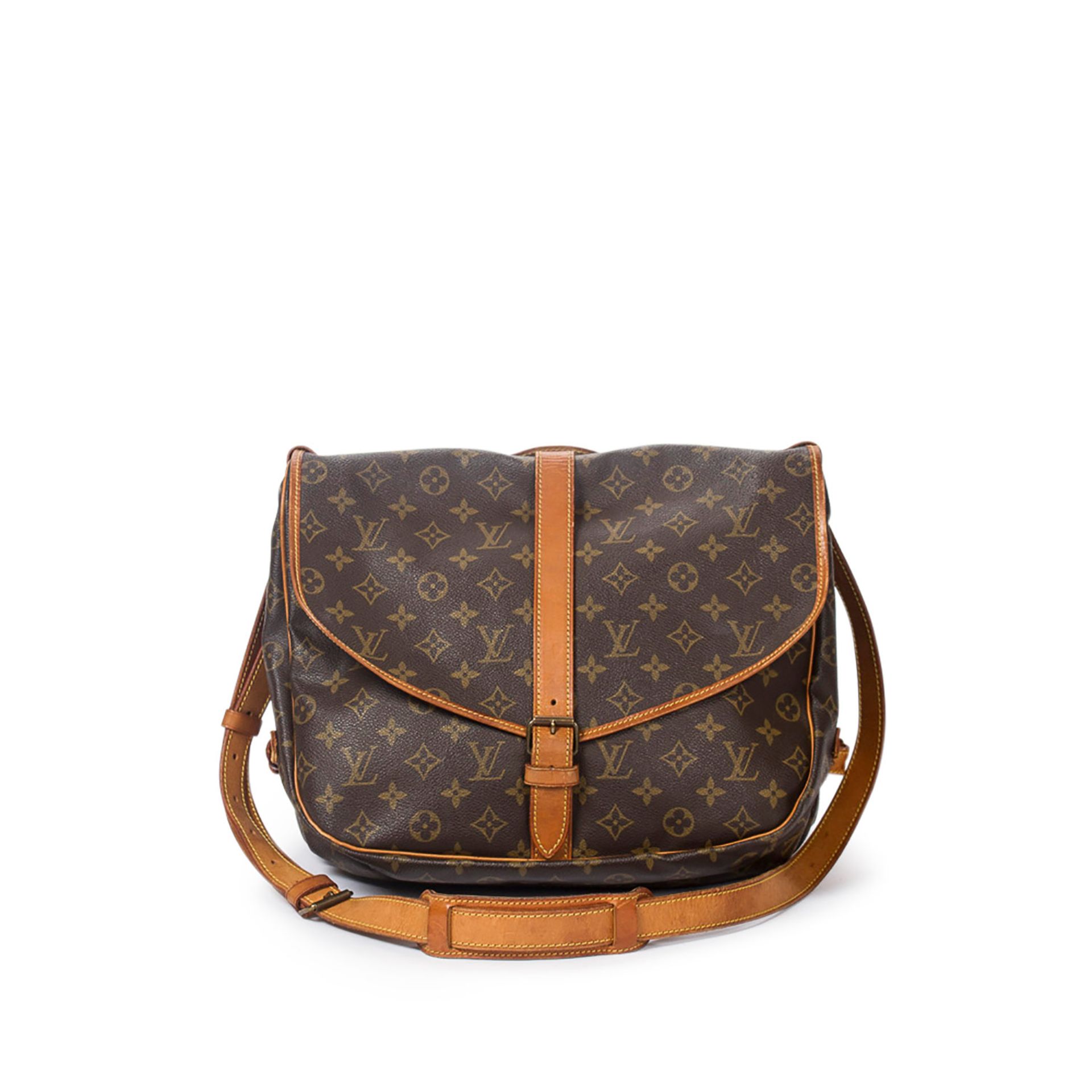 LOUIS VUITTON VINTAGE Umhängetasche "SAUMUR", Koll. 1997.Monogram Canvas Serie, aufklappbares Modell