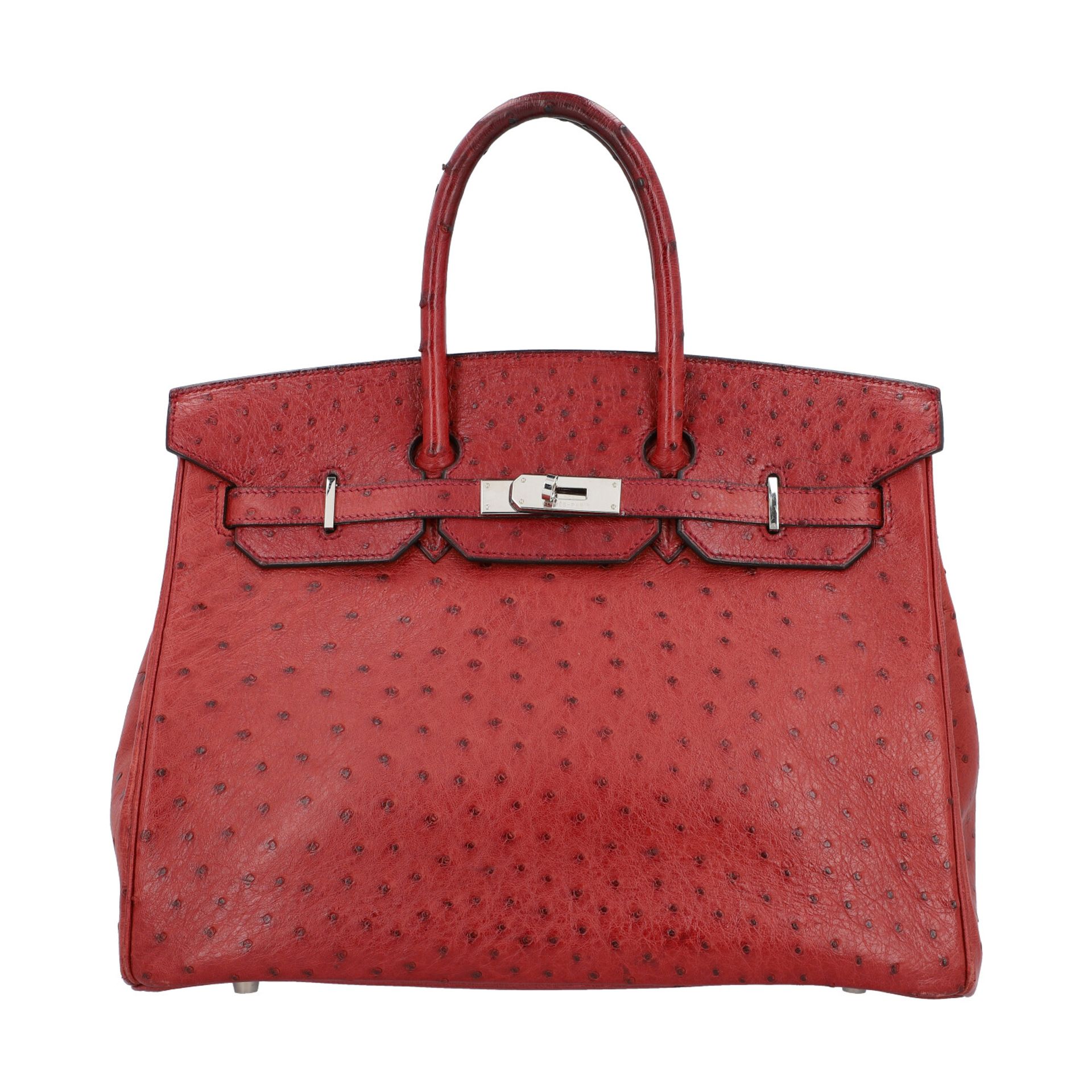 HERMÈS Henkeltasche "BIRKIN OSTRICH 35", Koll.: 2000, NP.: ca. 16.000,-€.Straußen-Leder in