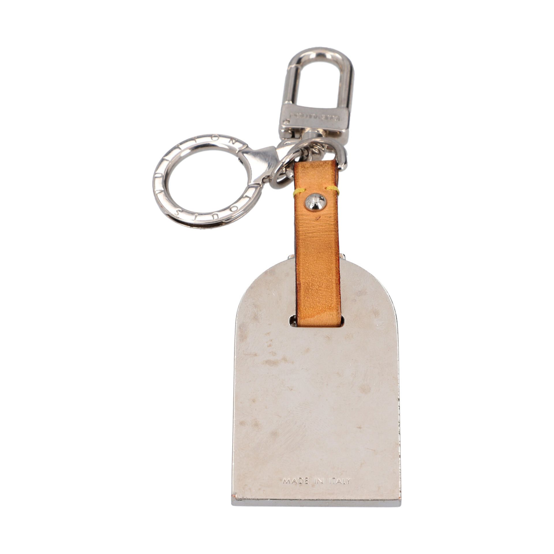 LOUIS VUITTON Taschenanhänger "METAL LUGGAGE TAG KEY HOLDER SILVER", Koll. 2014.< - Bild 2 aus 2