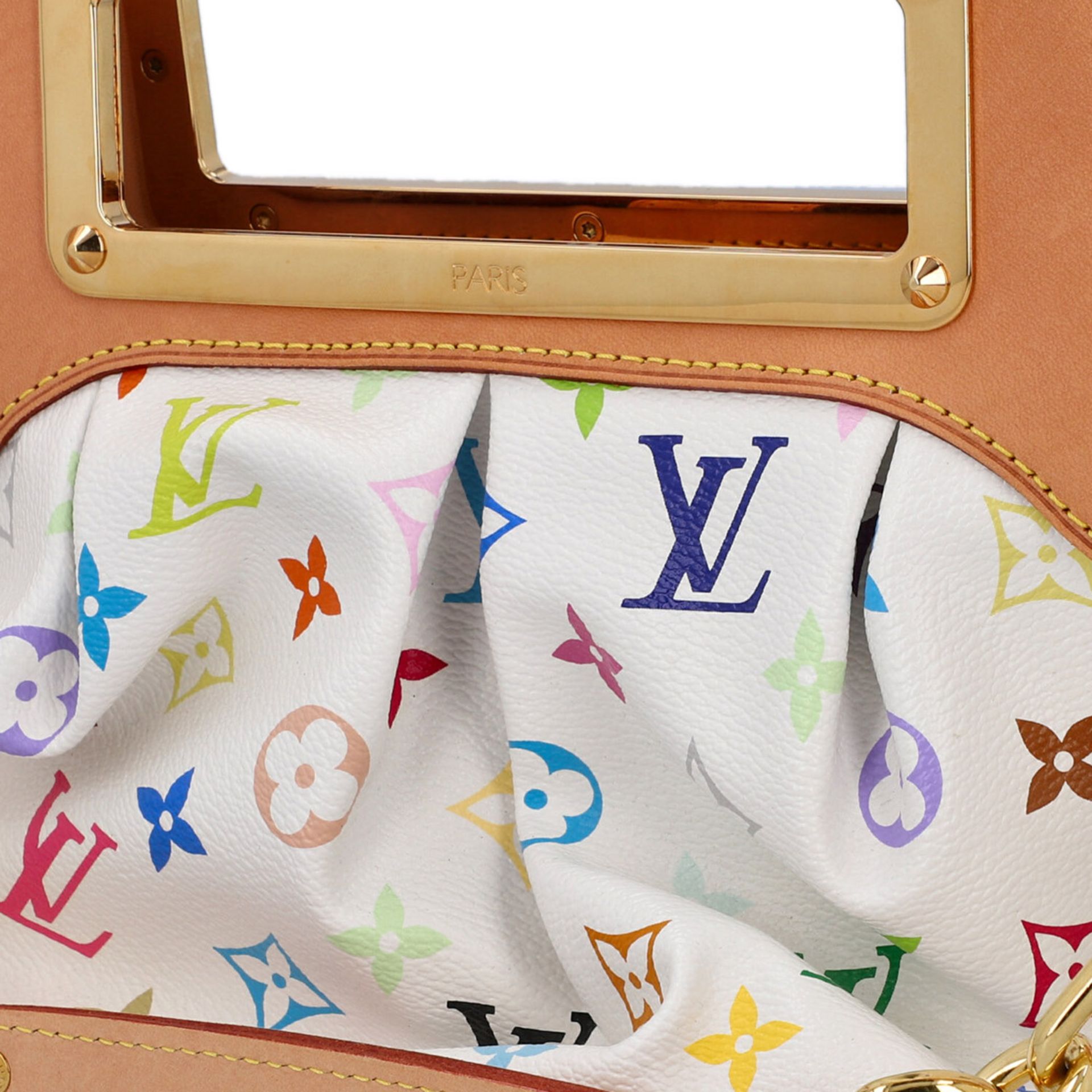 LOUIS VUITTON Henkeltasche "JUDY PM", Koll.: 2010 , NP.: 1.900,-€.Multicolor Monogram auf weißem - Bild 8 aus 8