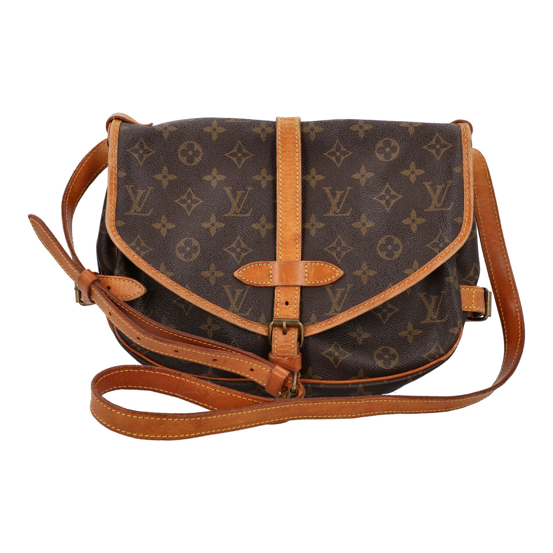 LOUIS VUITTON VINTAGE Umhängetasche "SAUMUR PM", Koll. 1992.Monogram Canvas Serie, aufklappbares - Bild 2 aus 8