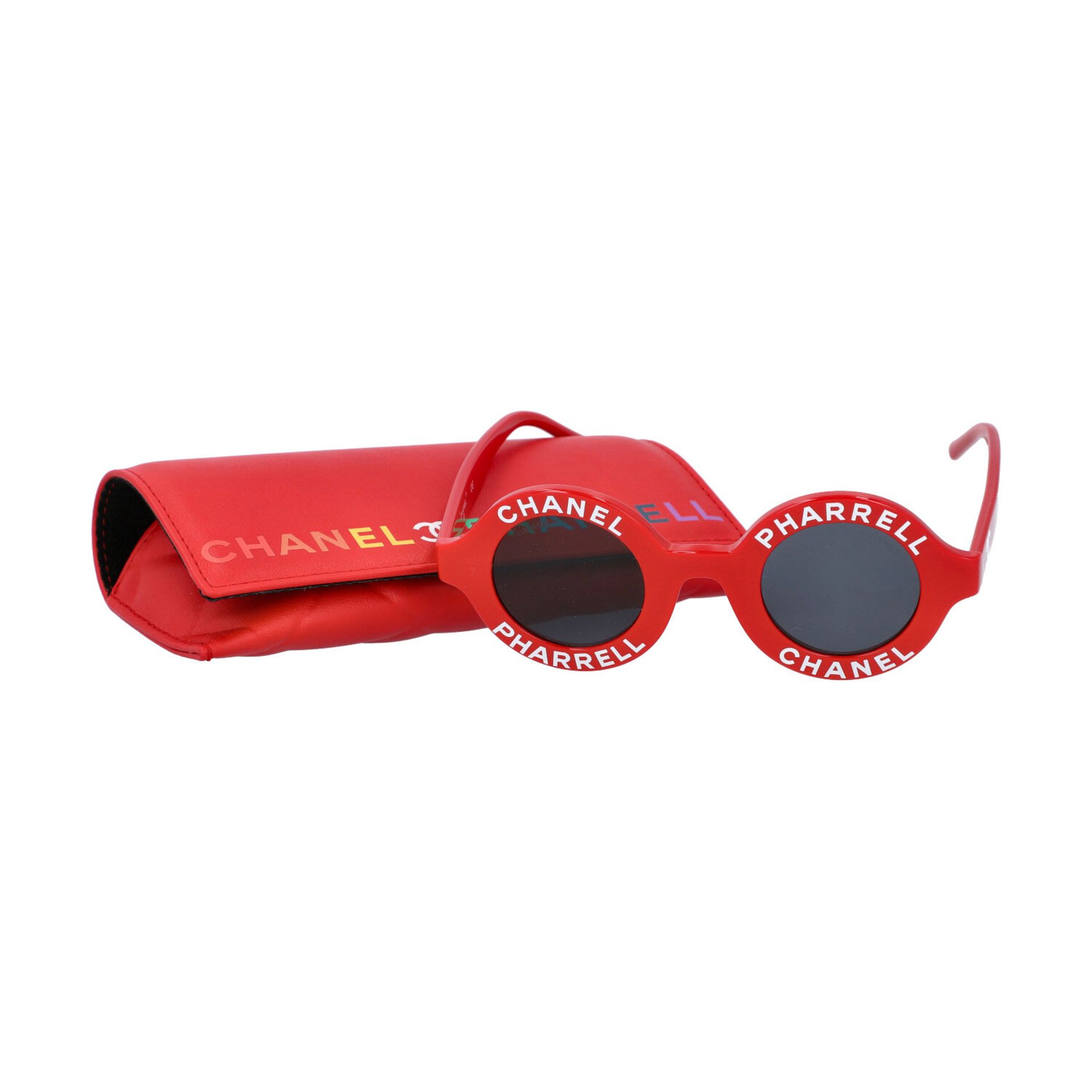 CHANEL x PHARRELL CAPSULE COLLECTION Sonnenbrille.Limitierte Edition. Gestell in Rot mit weißem - Bild 5 aus 5