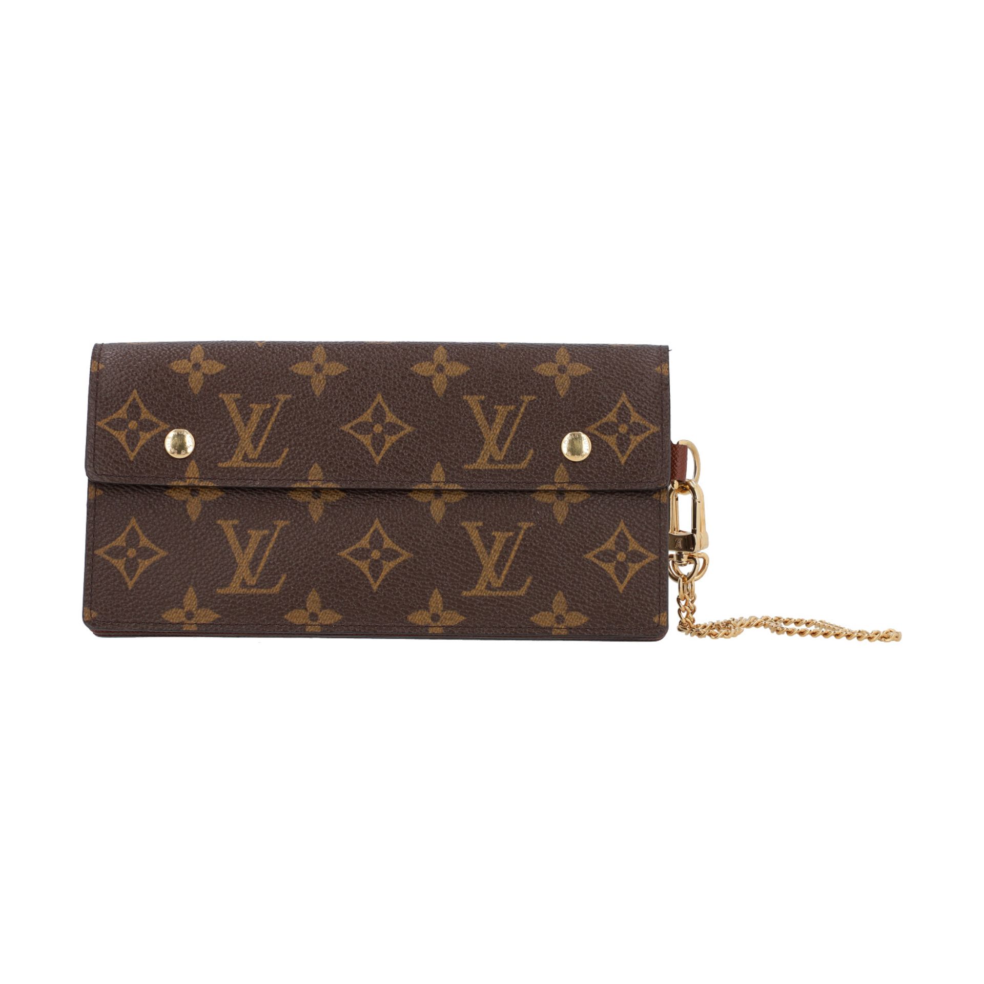 LOUIS VUITTON Pochette "PORTEFEUILLES ACCORDEON", Koll.: 2005.Monogram Canvas Serie mit goldfarbener