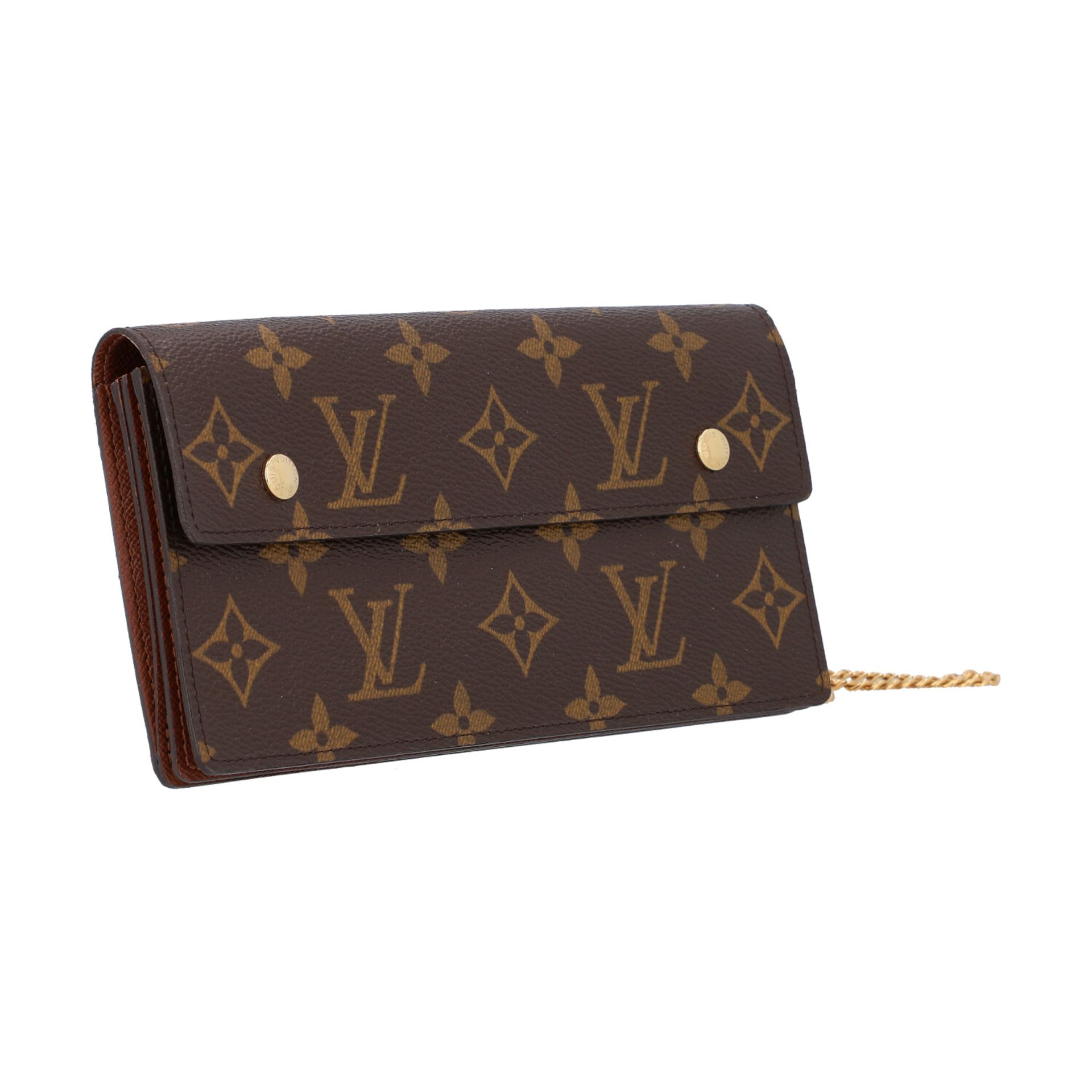 LOUIS VUITTON Pochette "PORTEFEUILLES ACCORDEON", Koll.: 2005.Monogram Canvas Serie mit goldfarbener - Bild 2 aus 4