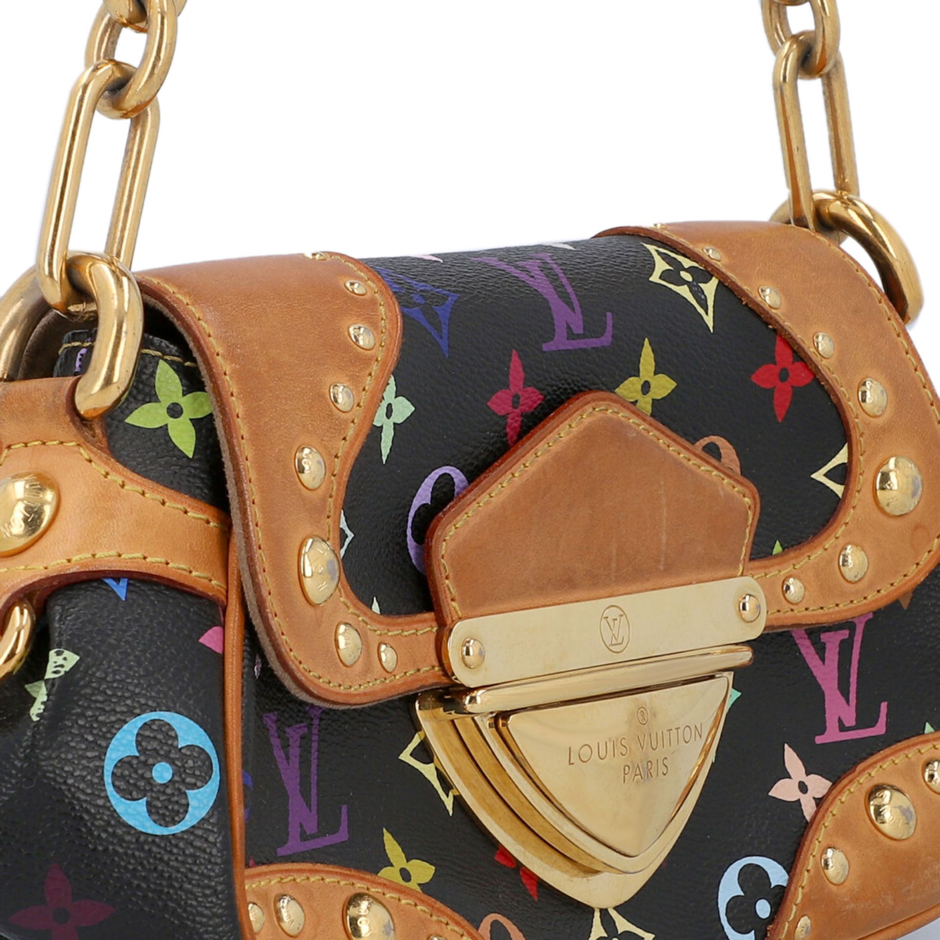 LOUIS VUITTON Schultertasche "MARYLIN PM", Koll.: 2008, NP.:Multicolor Monogram auf schwarzem - Bild 7 aus 8