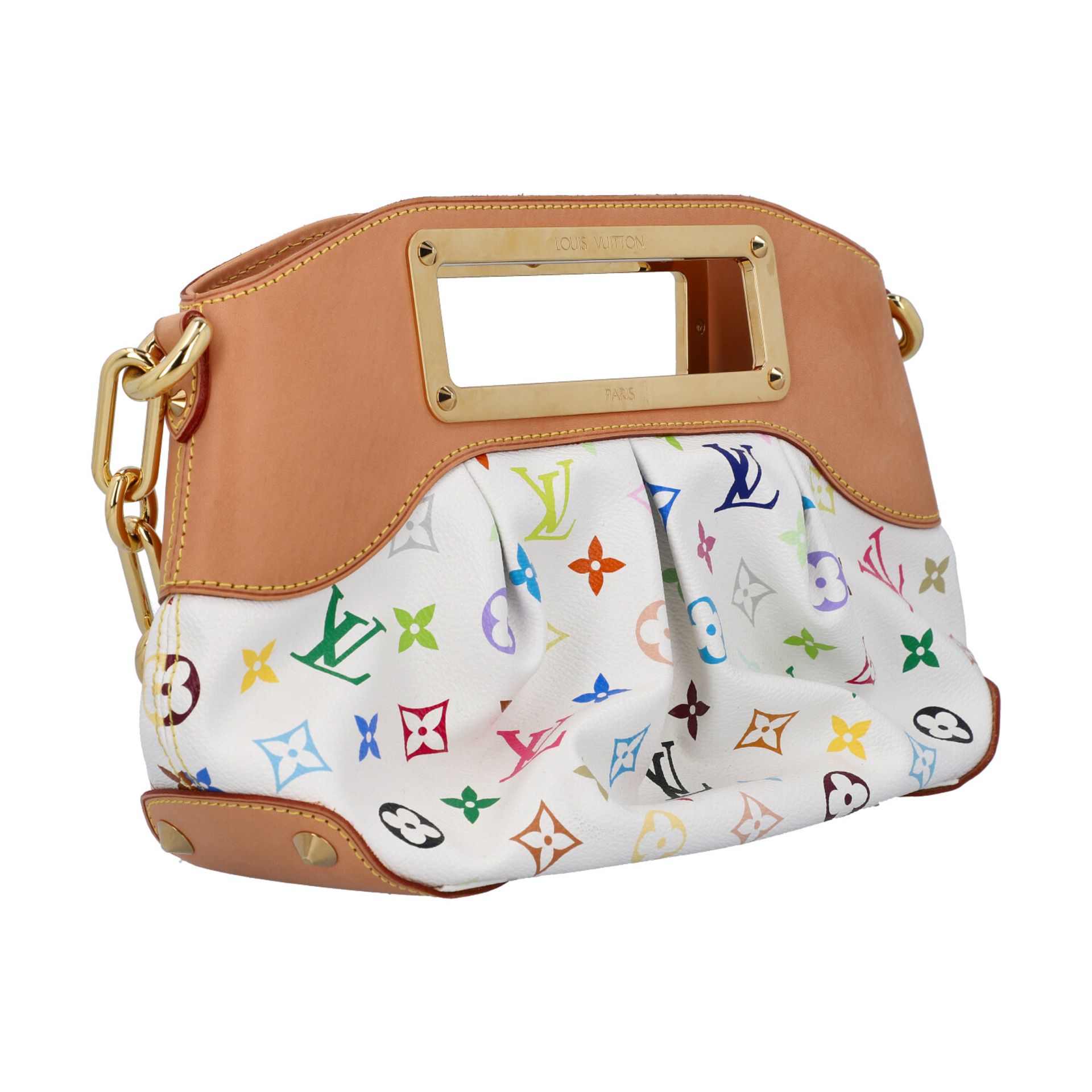 LOUIS VUITTON Henkeltasche "JUDY PM", Koll.: 2010 , NP.: 1.900,-€.Multicolor Monogram auf weißem - Bild 2 aus 8