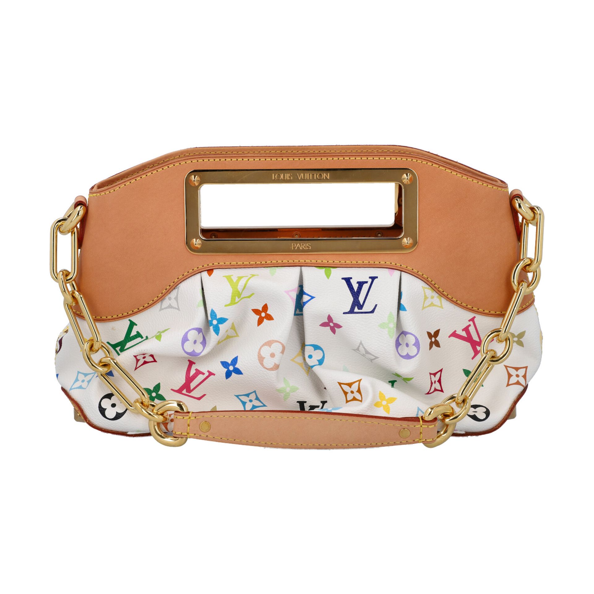 LOUIS VUITTON Henkeltasche "JUDY PM", Koll.: 2010 , NP.: 1.900,-€.Multicolor Monogram auf weißem - Bild 4 aus 8