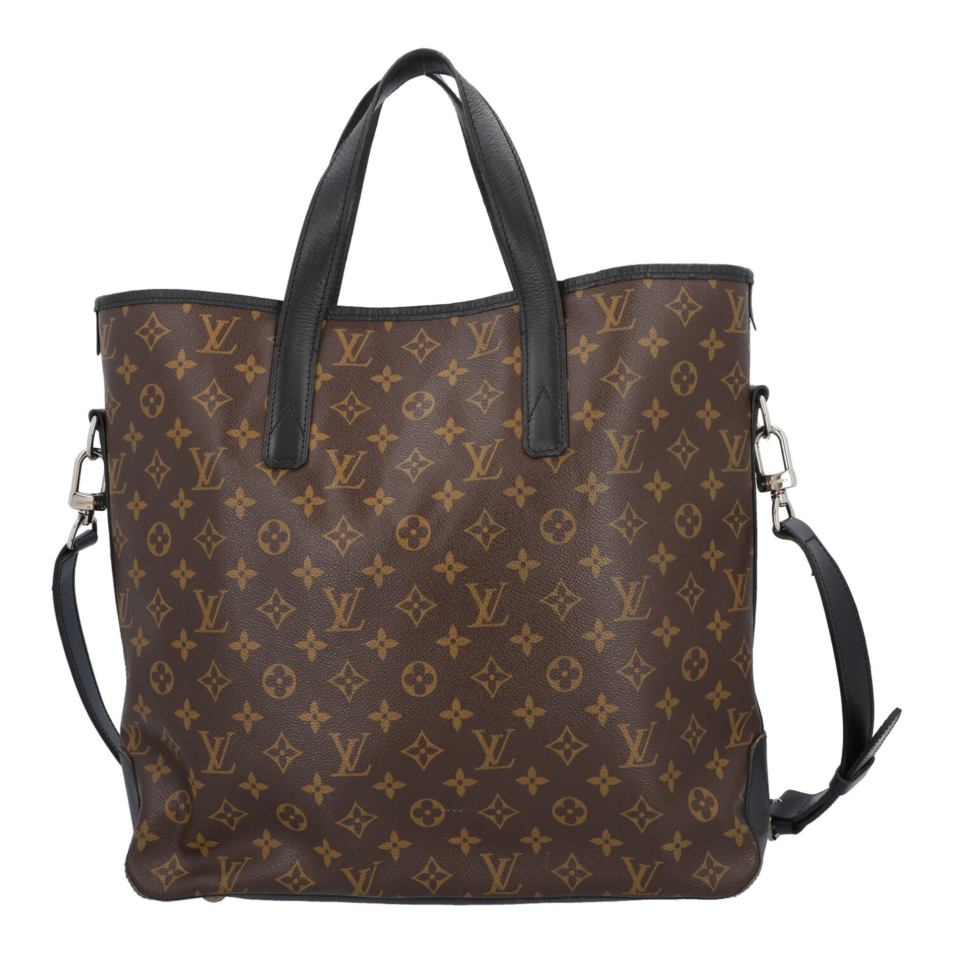 LOUIS VUITTON Business-Tasche "MACASSAR DAVIS", Koll.: 2010.Monogram Canvas Serie mit schwarzen