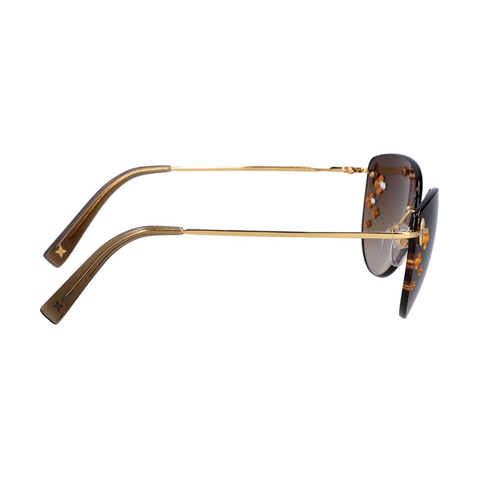 LOUIS VUITTON Sonnenbrille "DESMAYO".Akt. NP.: 300,-€. In Braun und Goldfarben, Bügelgestell aus - Bild 3 aus 4