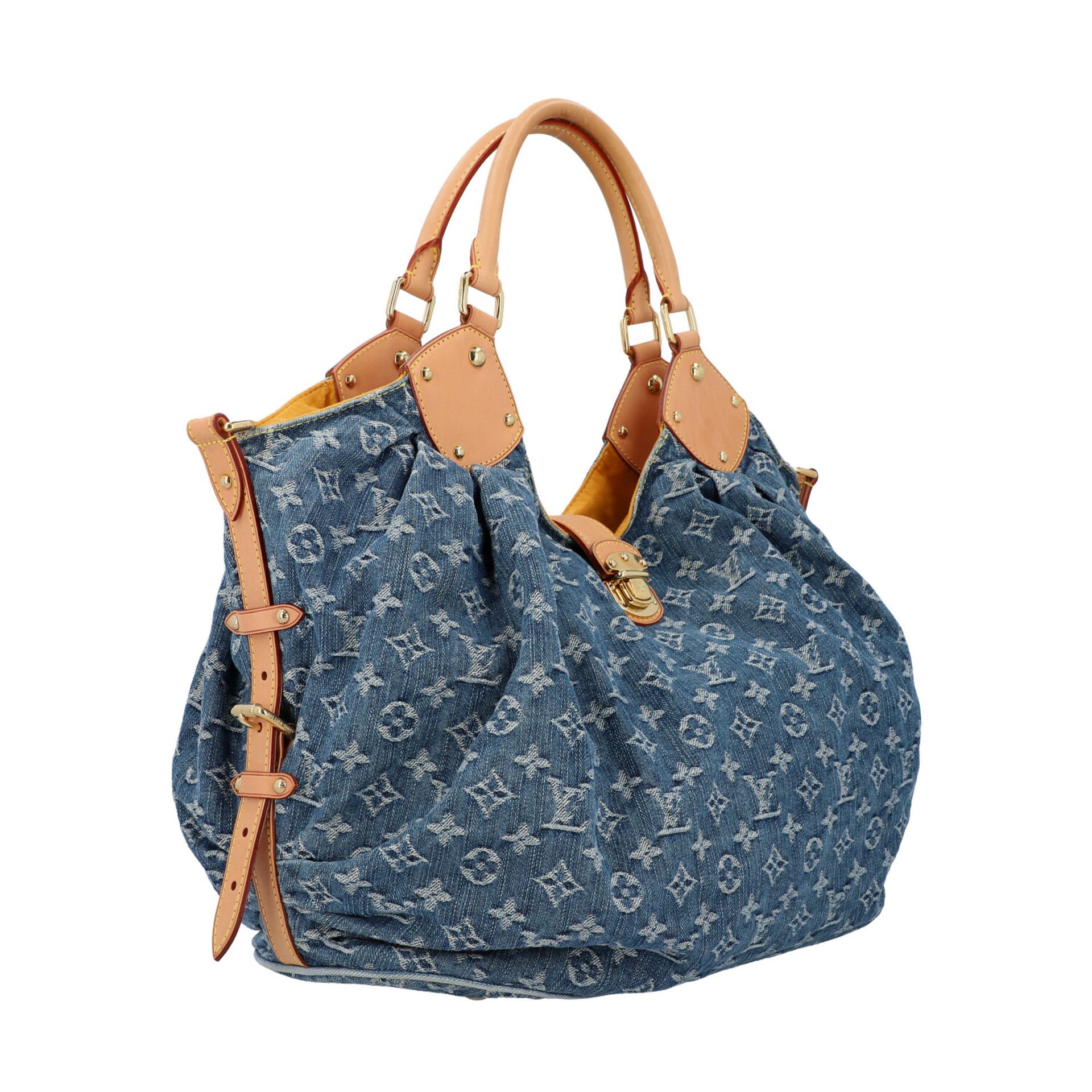 LOUIS VUITTON Shopper "MAHINA", Koll.: 2017, NP.: ca. 2.400,-€.Denim Monogram Serie mit Rindsleder- - Bild 2 aus 8