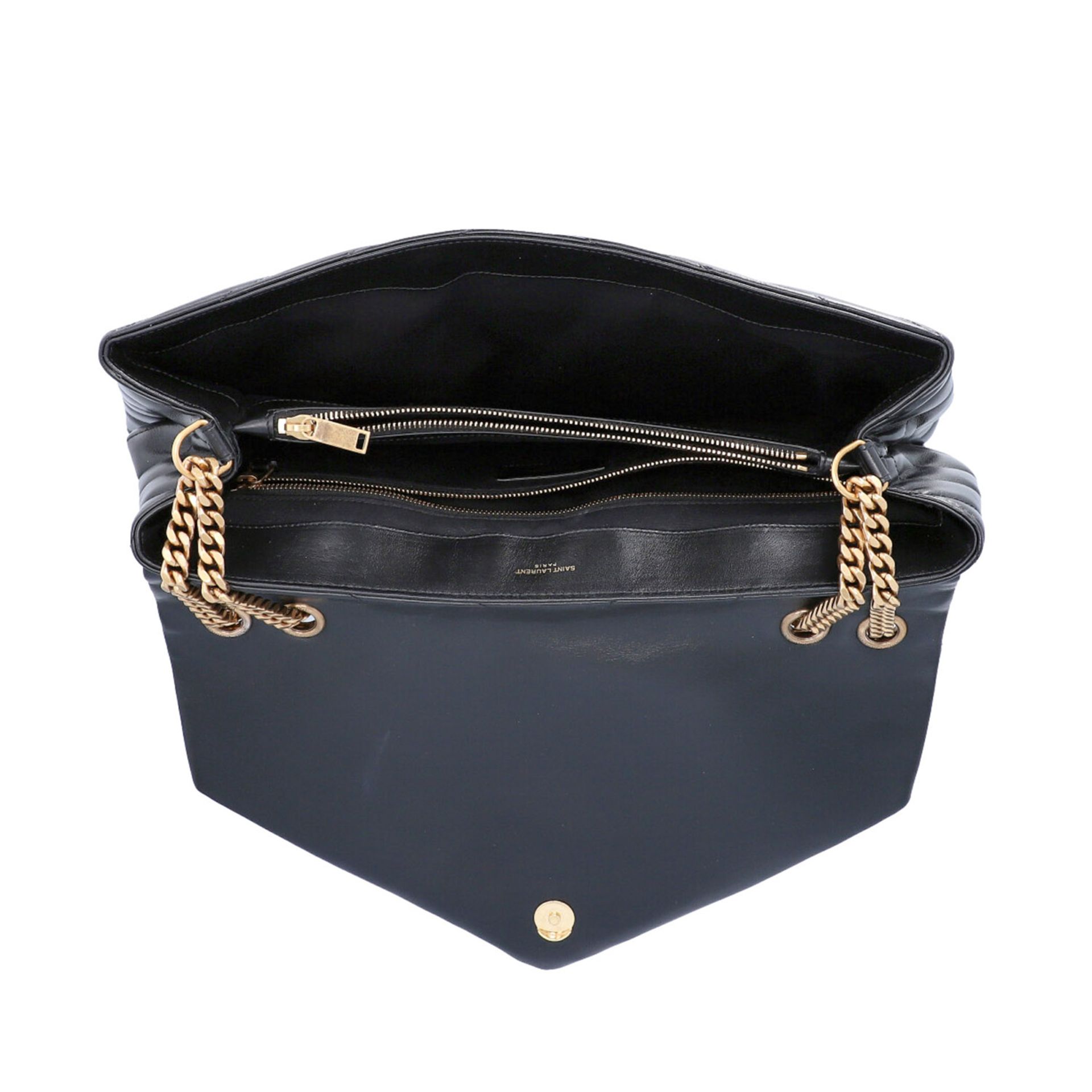 YVES SAINT LAURENT Tasche "MITTLERE LOU LOU", akt. NP.: 1.790,-€.Schwarzes Leder mit Y-Steppung, - Bild 6 aus 8