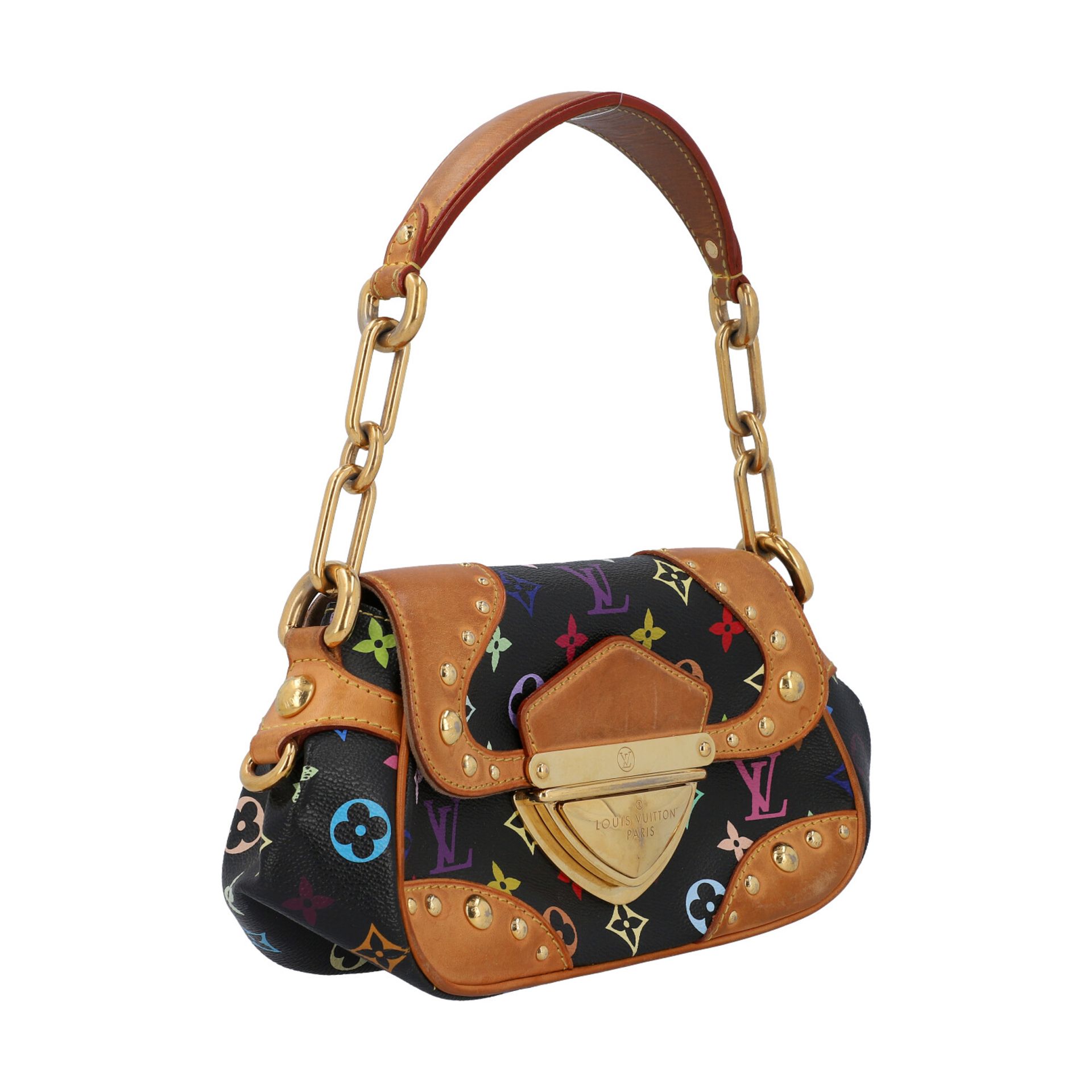 LOUIS VUITTON Schultertasche "MARYLIN PM", Koll.: 2008, NP.:Multicolor Monogram auf schwarzem - Bild 2 aus 8