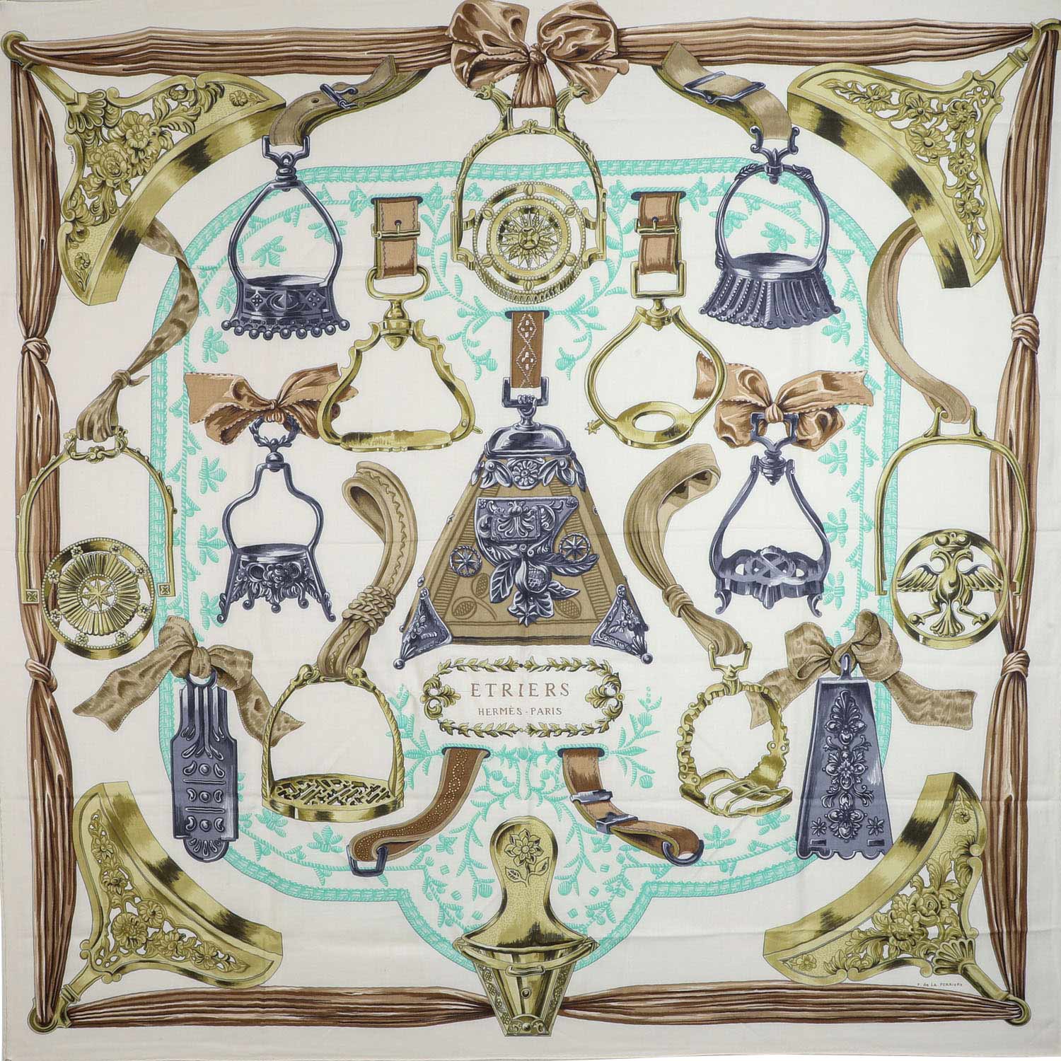 HERMÈS Grandfoulard "ETRIERS".