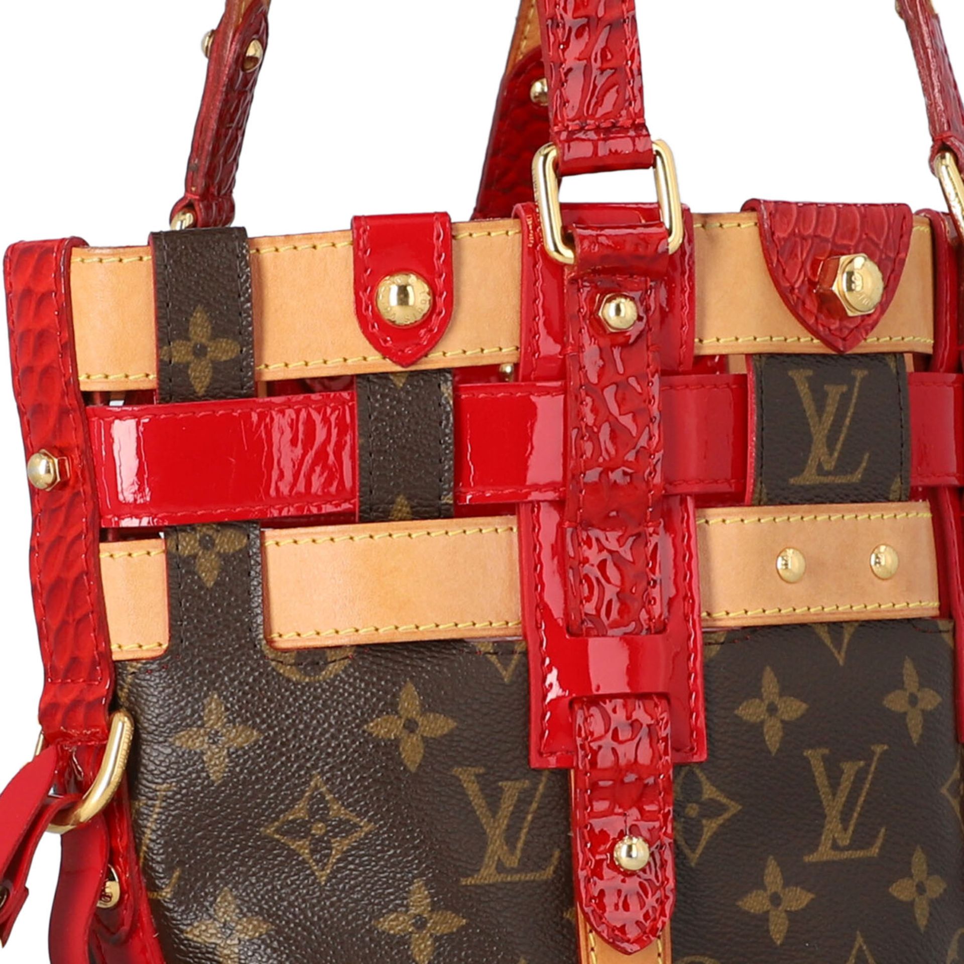 LOUIS VUITTON Beuteltasche "NEO BUCKET", Koll. 2007.Monogram Rubis Serie. Materialmix aus Monogram - Bild 8 aus 8