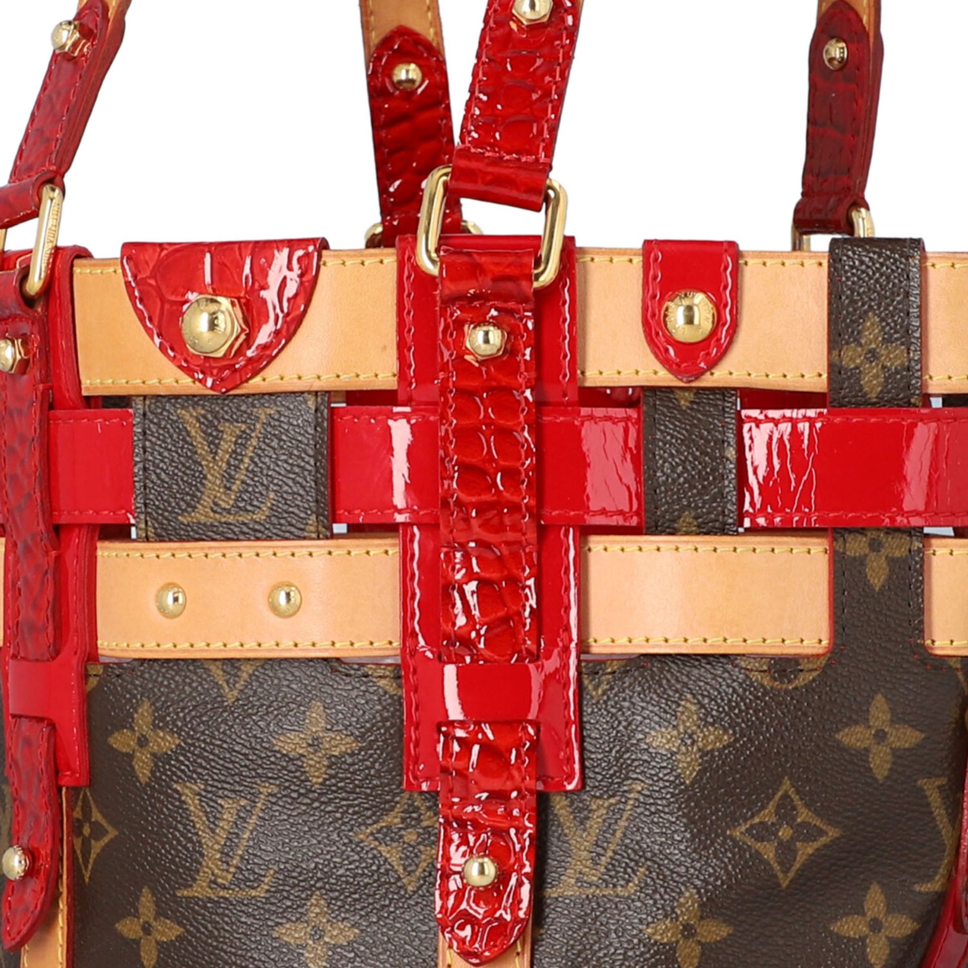 LOUIS VUITTON Beuteltasche "NEO BUCKET", Koll. 2007.Monogram Rubis Serie. Materialmix aus Monogram - Bild 7 aus 8