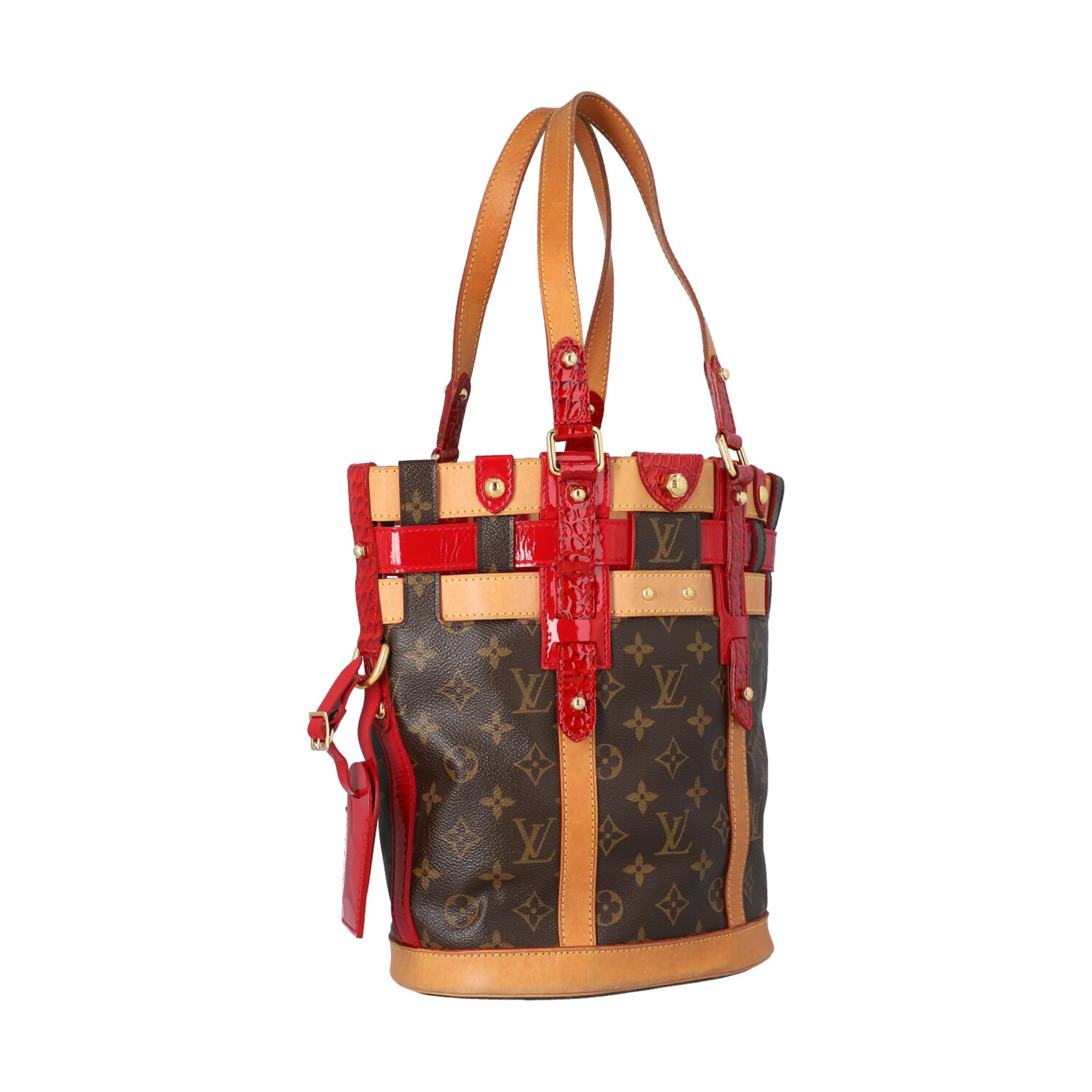 LOUIS VUITTON Beuteltasche "NEO BUCKET", Koll. 2007.Monogram Rubis Serie. Materialmix aus Monogram - Bild 2 aus 8