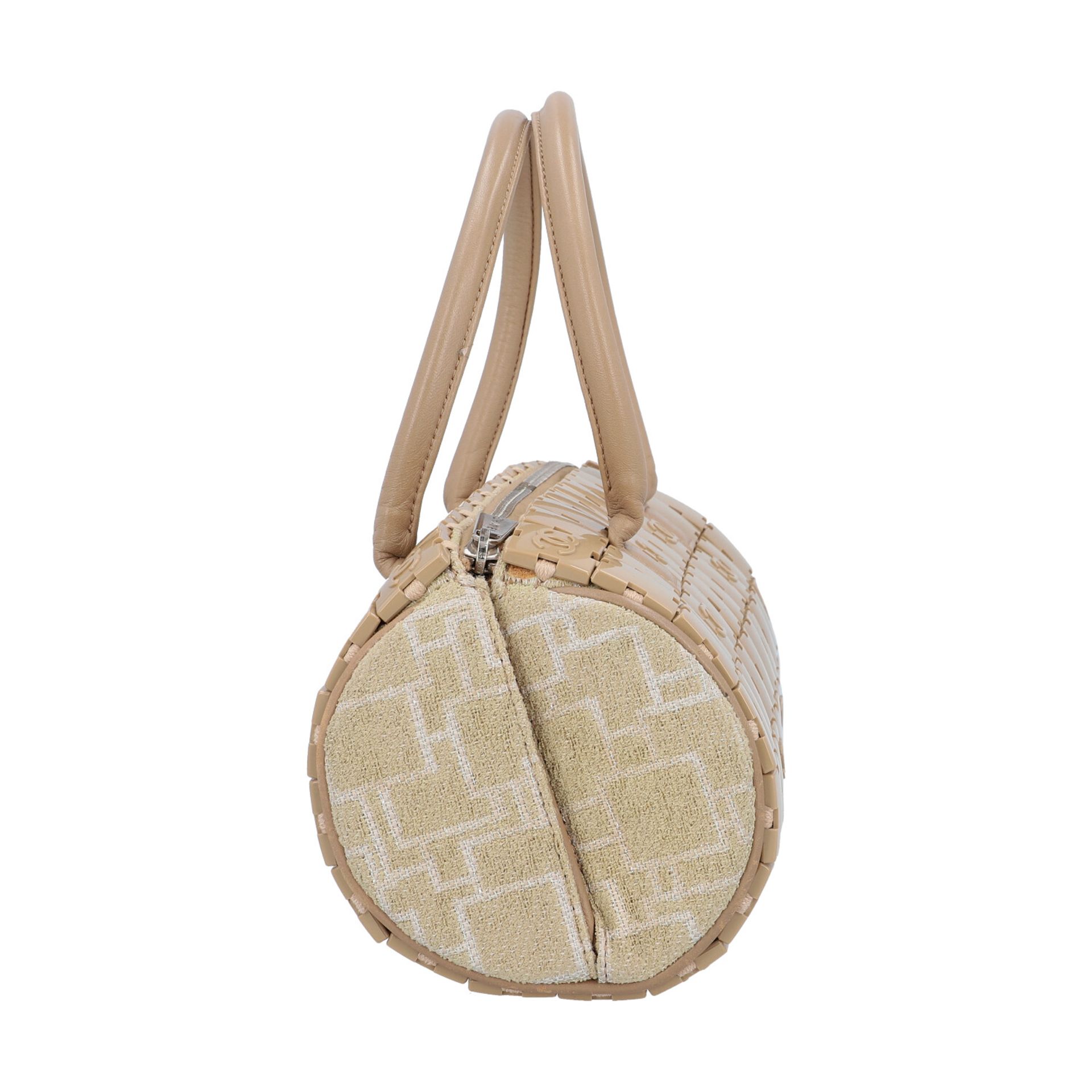 CHANEL Handtasche "PUZZLE BLOCK", Koll. 2000/2002.Textil, Leder und Kunststoff in Beige. Puzzle- - Bild 3 aus 8