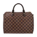 LOUIS VUITTON Handtasche "SPEEDY 30 BAND.", Koll. 2017.Akt. NP.: 1.170,-€. Damier Ebene Serie mit