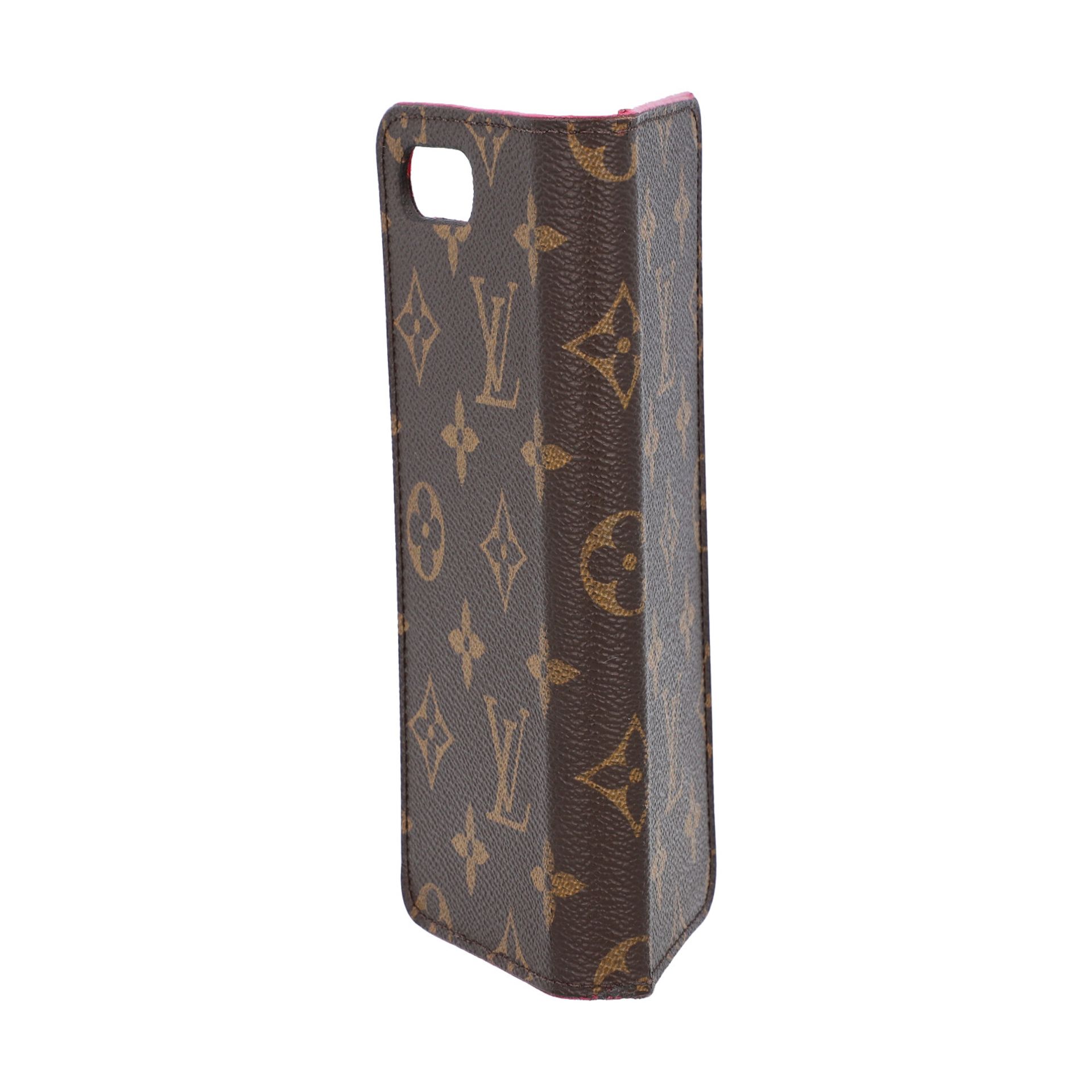 LOUIS VUITTON Iphone 8 Plus Hülle "FOLIO", Koll. 2018.Monogram Canvas Serie mit pinkem Innenleben. - Bild 3 aus 4