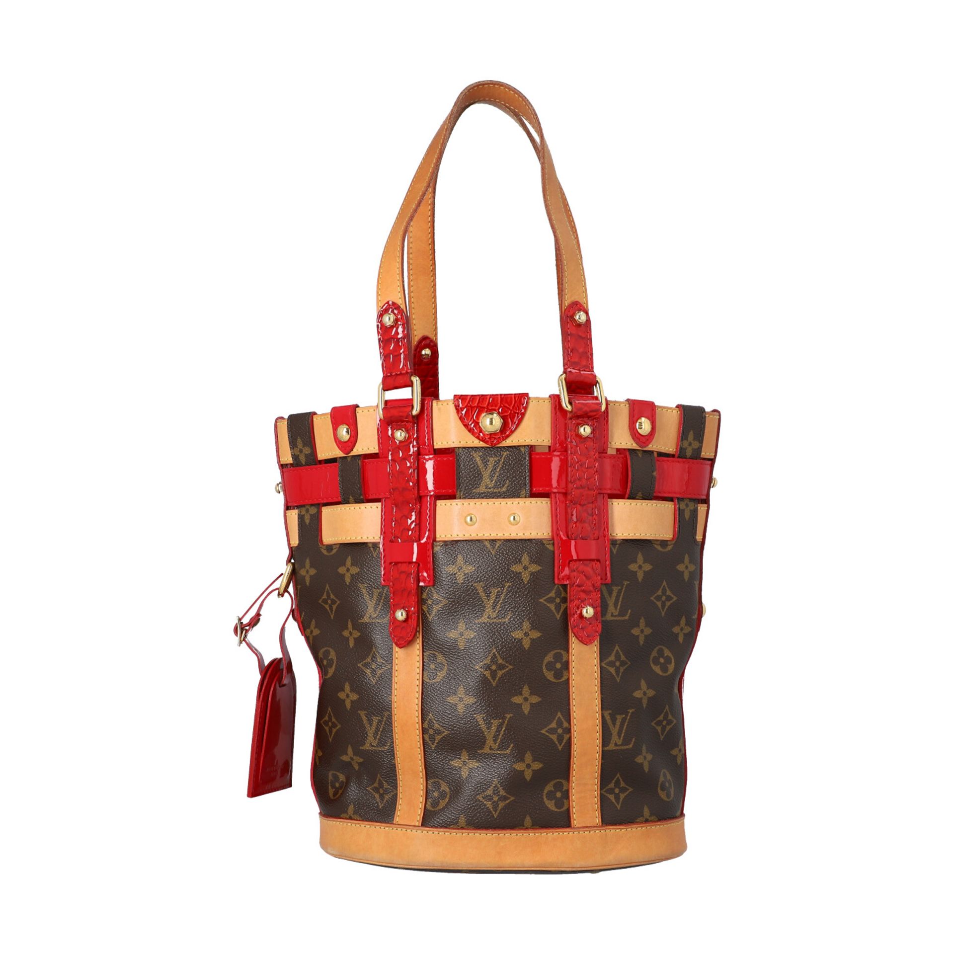 LOUIS VUITTON Beuteltasche "NEO BUCKET", Koll. 2007.Monogram Rubis Serie. Materialmix aus Monogram