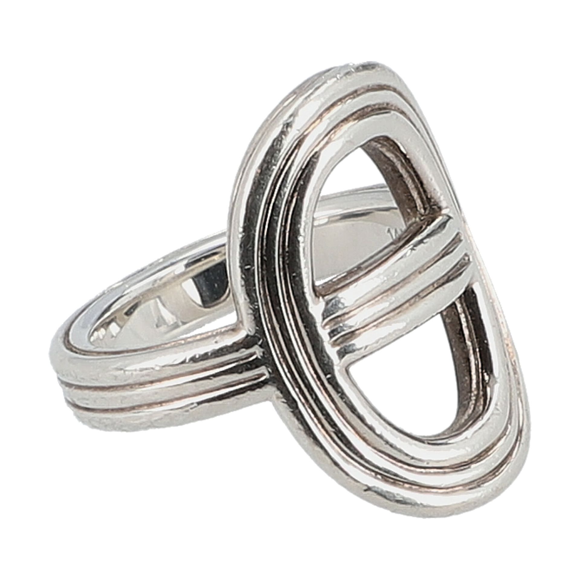 HERMÈS Ring "CHAIN D`ANCRE", Gr. 53.NP.: 385,-€. 925 Silber. Klassische From mit dekorativem - Bild 2 aus 4