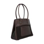 HERMÈS Handtasche "TRIM TOTE BAG", Koll. 2000Dunkelbraun, geflochtenes Textil mit dunkelbraunem