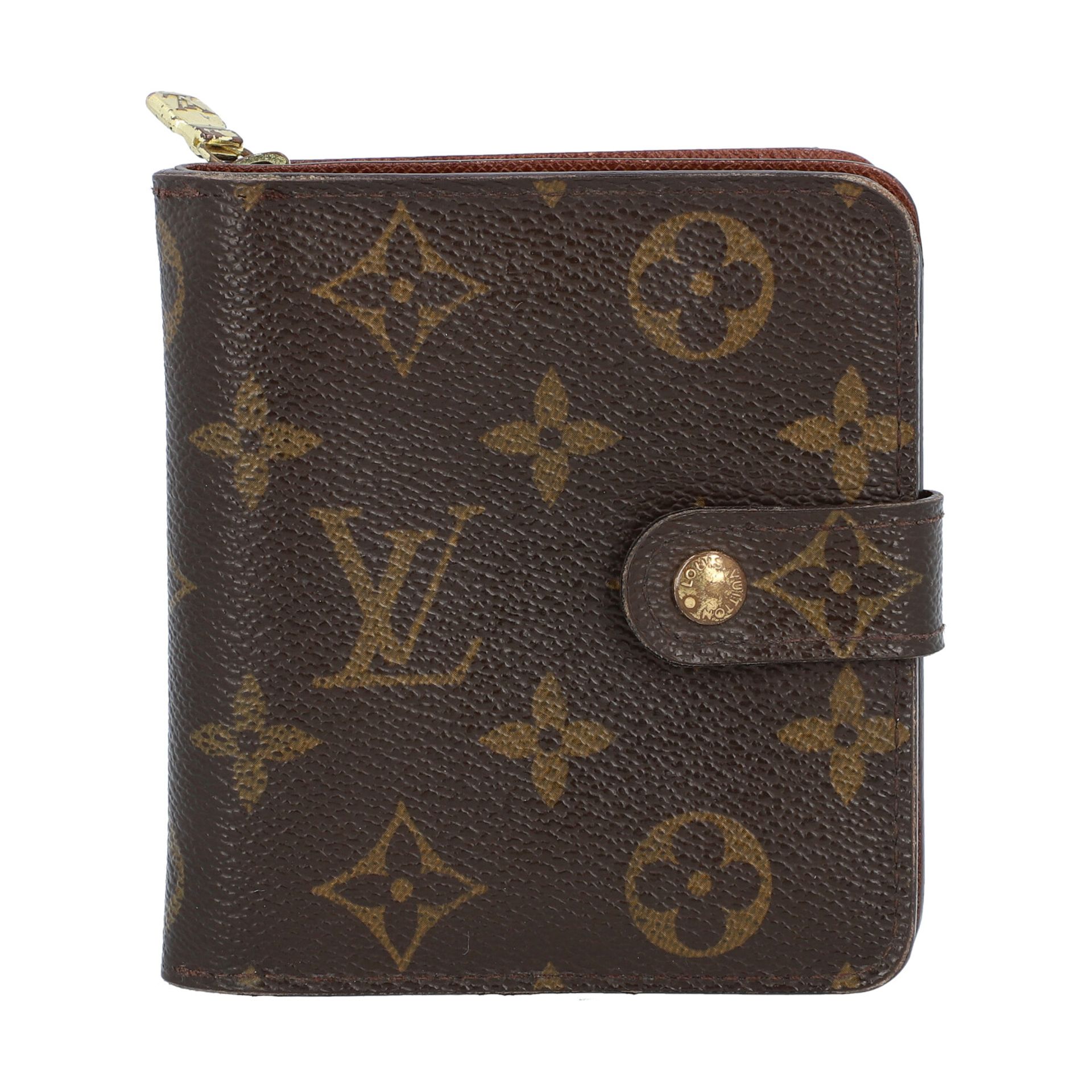 LOUIS VUITTON Portemonnaie "FRENCH PURSE", Koll. 2005.Monogram Canvas Serie mit goldfarbener