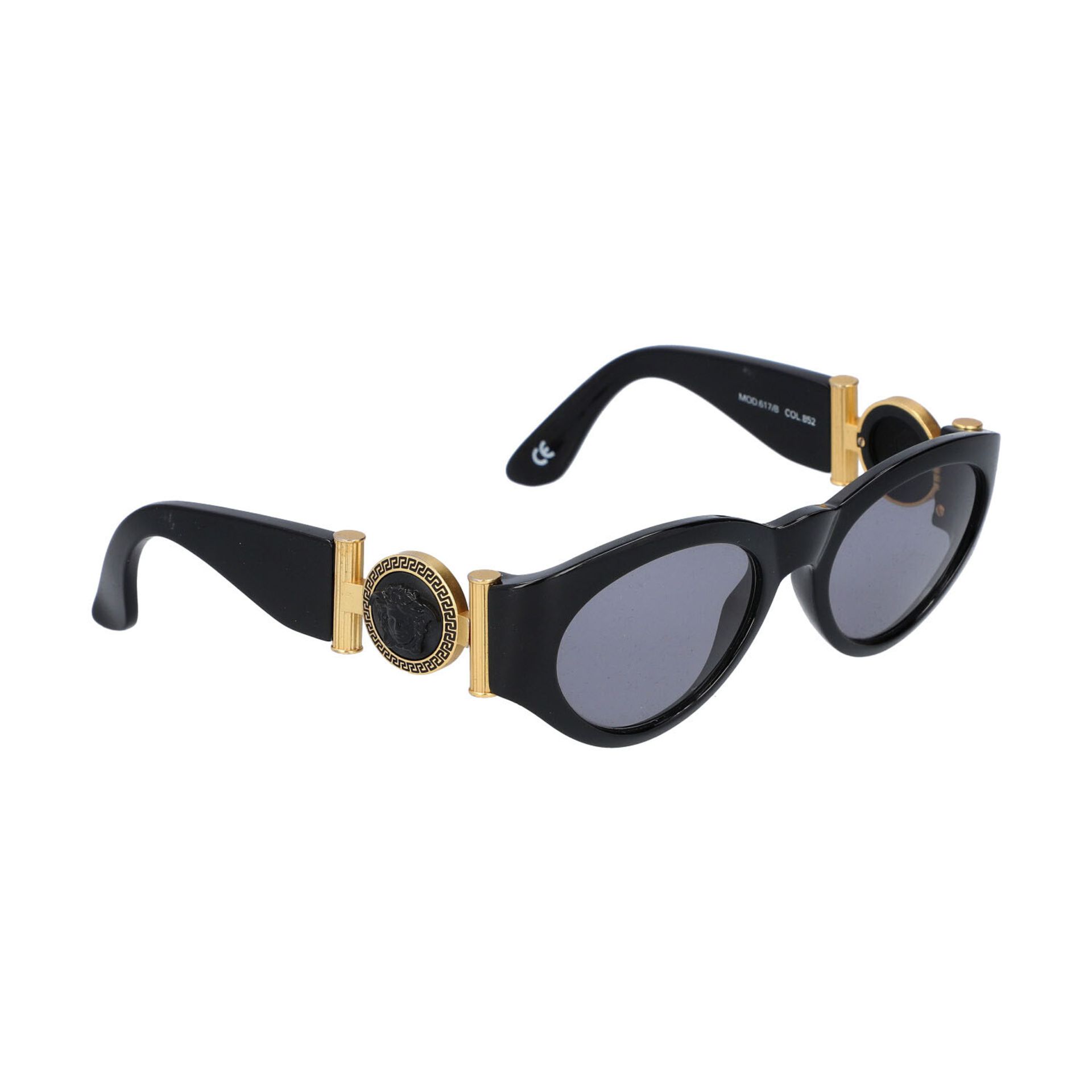 GIANNI VERSACE VINTAGE Sonnenbrille "MOD.617/B COL.852".Kunststoffgestell in Schwarz mit dekorativen - Bild 2 aus 4