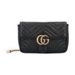 GUCCI Bauchtasche "MARMONT 2.0", NP. ca.: 1.900,-€.Bumbag aus Matelasse Leder in Schwarz mit