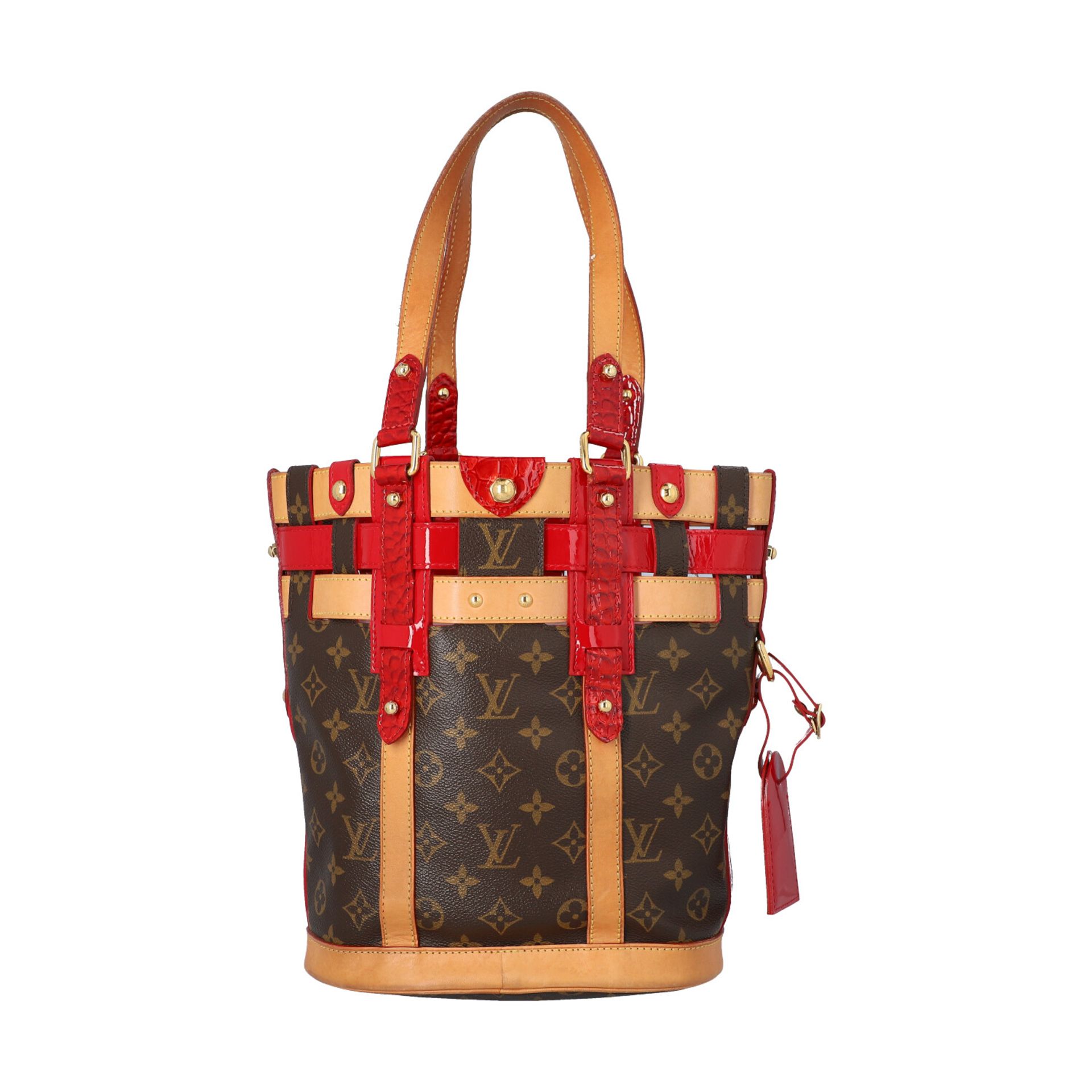 LOUIS VUITTON Beuteltasche "NEO BUCKET", Koll. 2007.Monogram Rubis Serie. Materialmix aus Monogram - Bild 4 aus 8