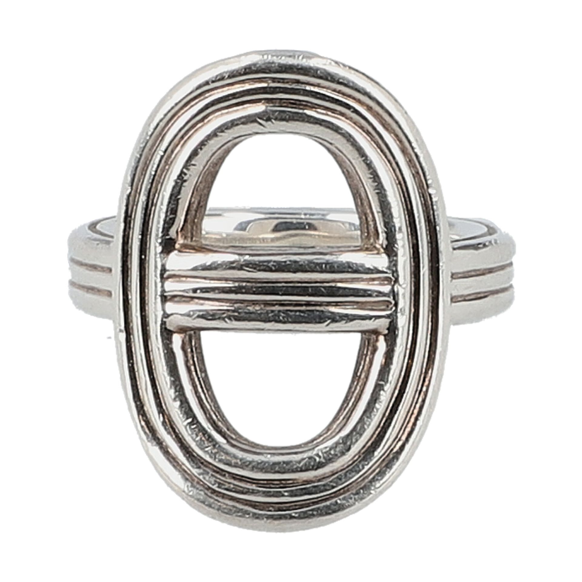 HERMÈS Ring "CHAIN D`ANCRE", Gr. 53.NP.: 385,-€. 925 Silber. Klassische From mit dekorativem