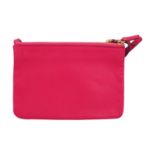 CÉLINE Umhängetasche "TRIO CLUTCH".Akt. NP.: 850,-€.Glattleder in Fuchsiafarben mit goldfarbener