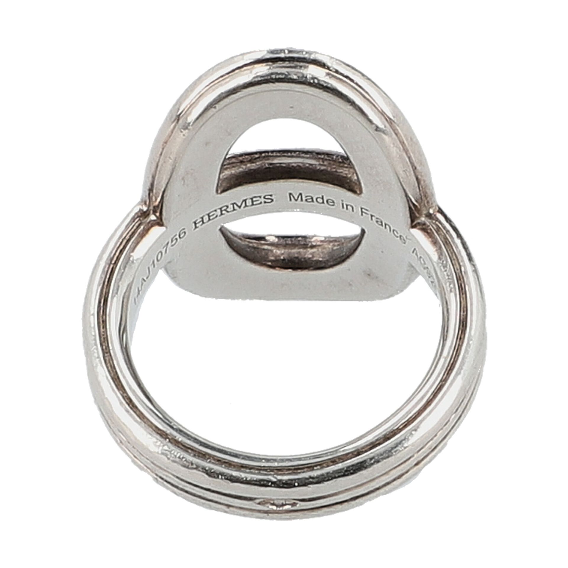 HERMÈS Ring "CHAIN D`ANCRE", Gr. 53.NP.: 385,-€. 925 Silber. Klassische From mit dekorativem - Bild 4 aus 4