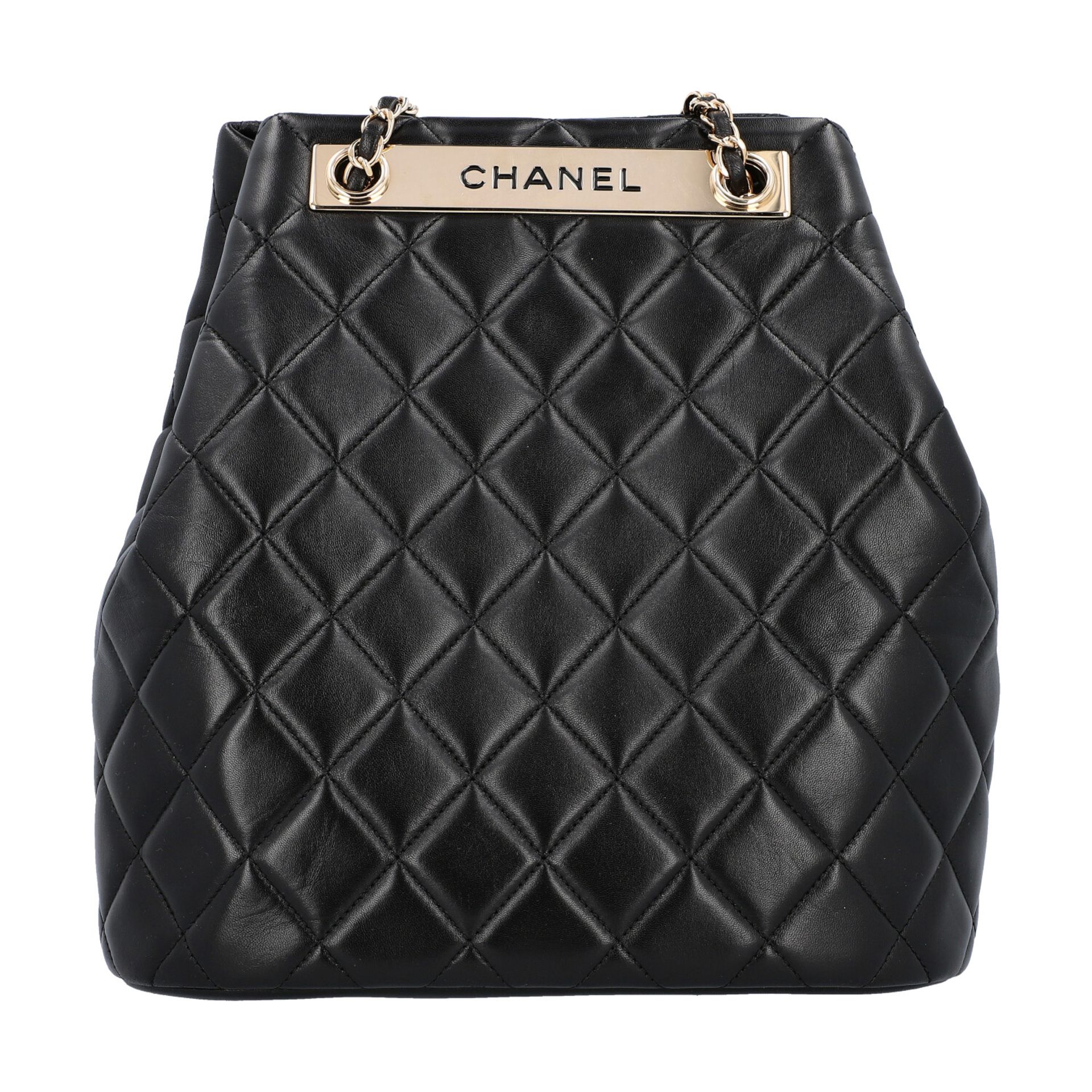 CHANEL Umhängetasche "BLACK LAMBSKIN DRAWSTRING BAG", Koll. 2016/2017.