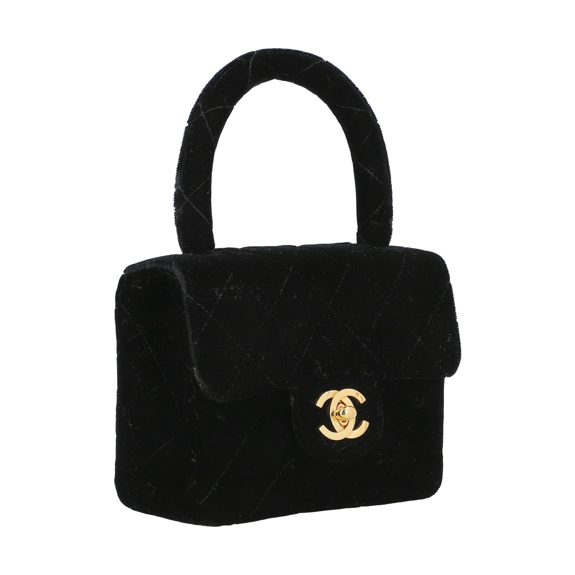 CHANEL VINTAGE Handtasche "MICRO MINI VELVET BAG". - Bild 2 aus 6