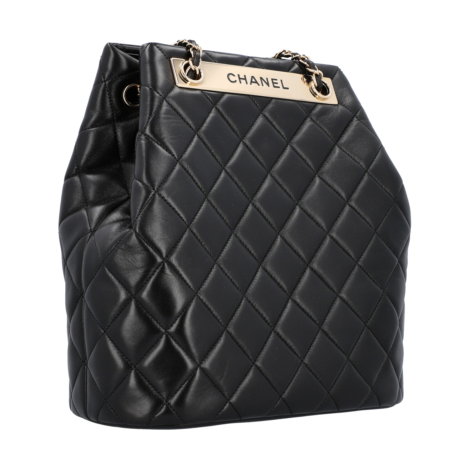 CHANEL Umhängetasche "BLACK LAMBSKIN DRAWSTRING BAG", Koll. 2016/2017. - Image 2 of 7