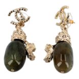 CHANEL Ohrstecker "Labradorite Dragon Drop Earrings", Koll. 2010.