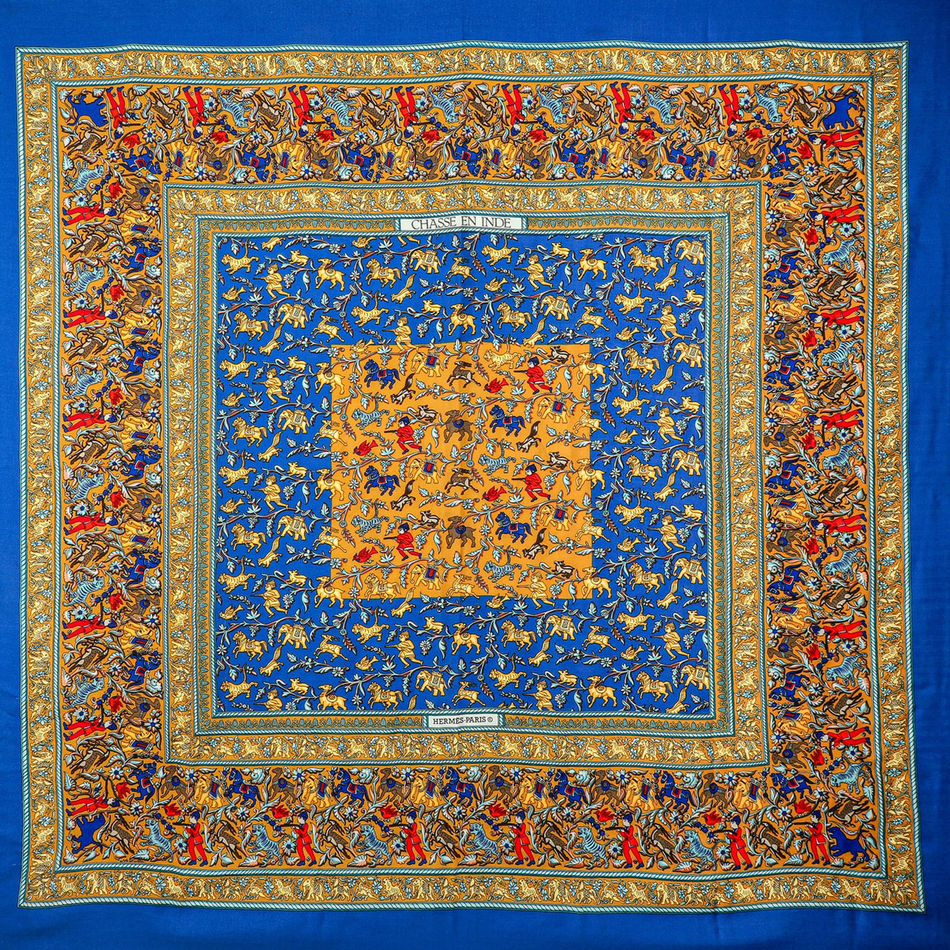 HERMÈS Foulard "CHASSE EN INDE".