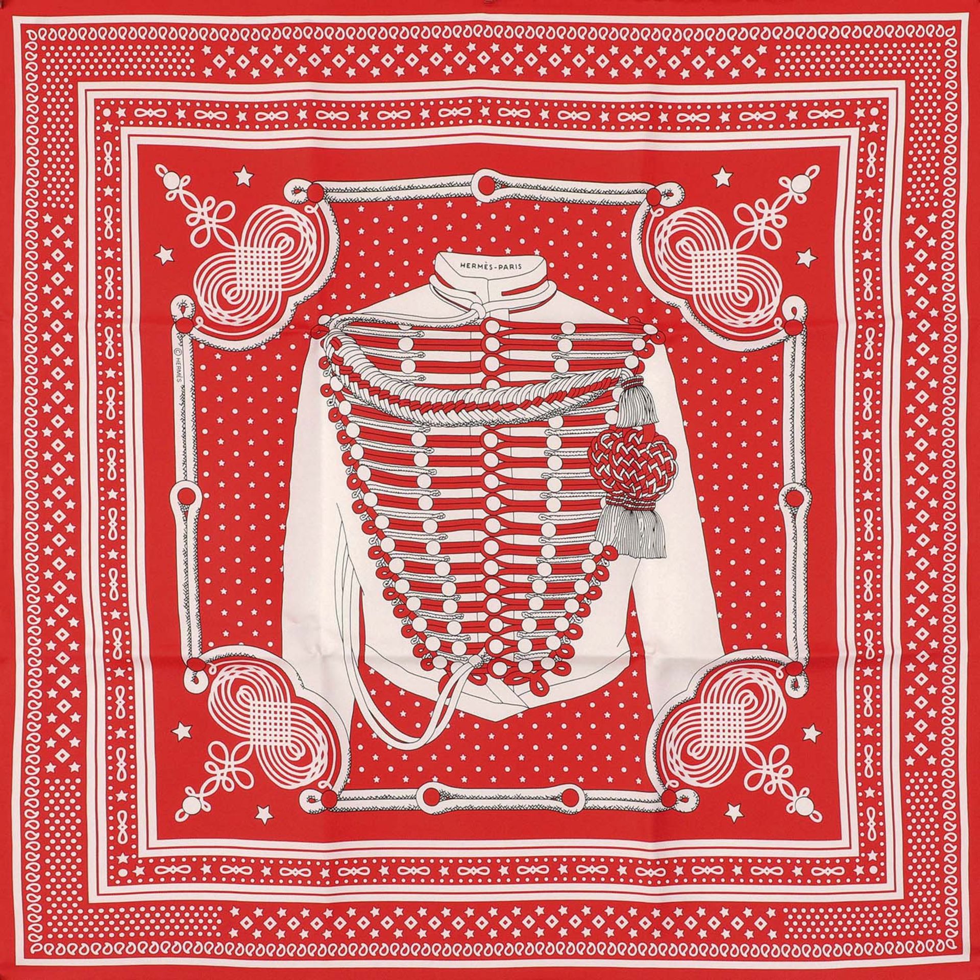 HERMÈS Seidencarré "BANDANA-BRANDEBOURG", akt. NP.: 225,-€.