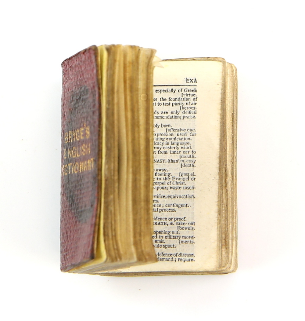 The smallest dictionary in the world, Bryce's English dictionary, gilt lettered red leather cover, - Image 2 of 2