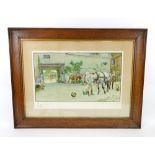 Cecil Aldin signed print of horses at coaching innThis lot is being sold on behalf of Woking and Sam