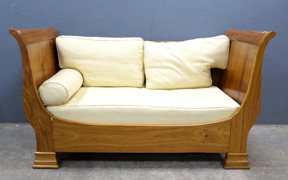 20th century mahogany sleigh bed/cot