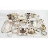 Silver plated wares to include an ice bucket, entree dish and other items etc.,