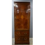 Early 20th century mahogany hall cupboard converted from a triple wardrobe