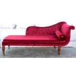 19th century mahogany chaise longue