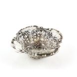 Victorian silver Bon Bon dish by S and Co with variety of pierced designs, Birmingham 1897