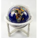 20th century multi coloured stone veneered globe