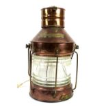 19th century copper and brass ships lantern 'Anchor'